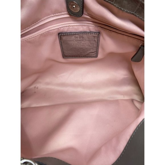 COACH Animal Embossed Leather Gray Shoulder Bag - Picture 11 of 16